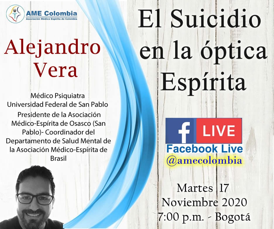 video de la conferencia El Suicidio en la óptica Espírita. Alejandro Vera Noviembre 17 2020